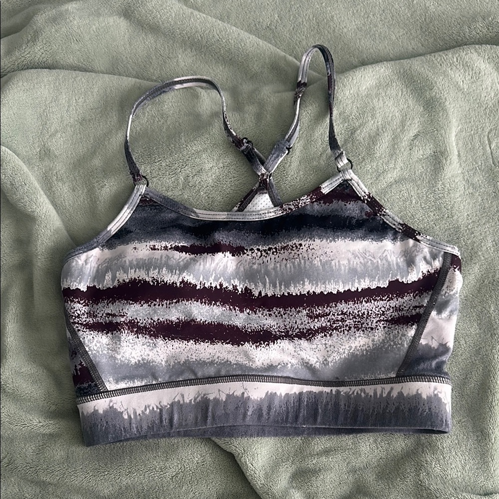 Stylish Gray and Purple Women's Sports Bra
